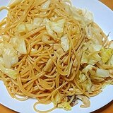 キャベツとエリンギのショウガ醤油パスタ